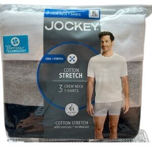 NEW Jockey 3 Cotton Stretch Crew Neck T-Shirts